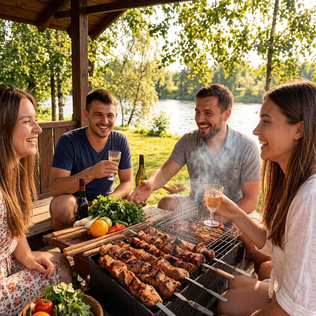 Уютная беседка с мангалом